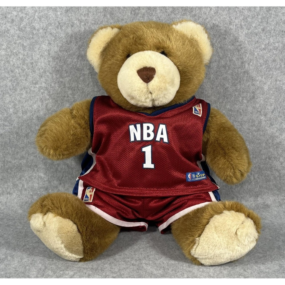 Build-A-Bear Plush Teddy Bear NBA #1 Jersey BAB Basketball‎ 15" Toy Collectible